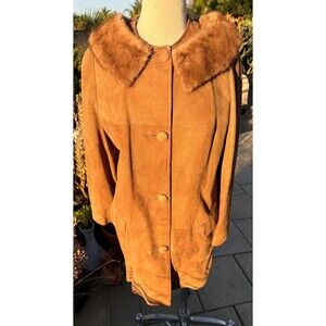 Cresco Country Sportswewr Suede Coat with Fur Collar